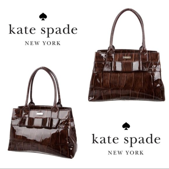 kate spade Handbags - Kate Spade Knightsbridge Elena Brown Croc Embossed